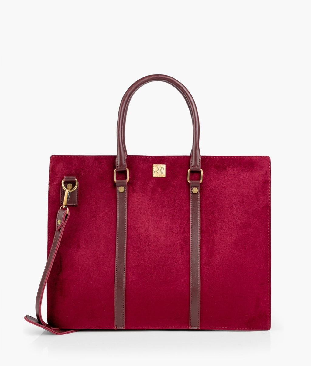 RTW Creation - Burgundy suede laptop bag