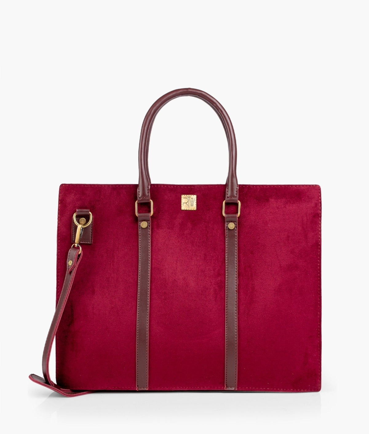 RTW Creation - Burgundy suede laptop bag