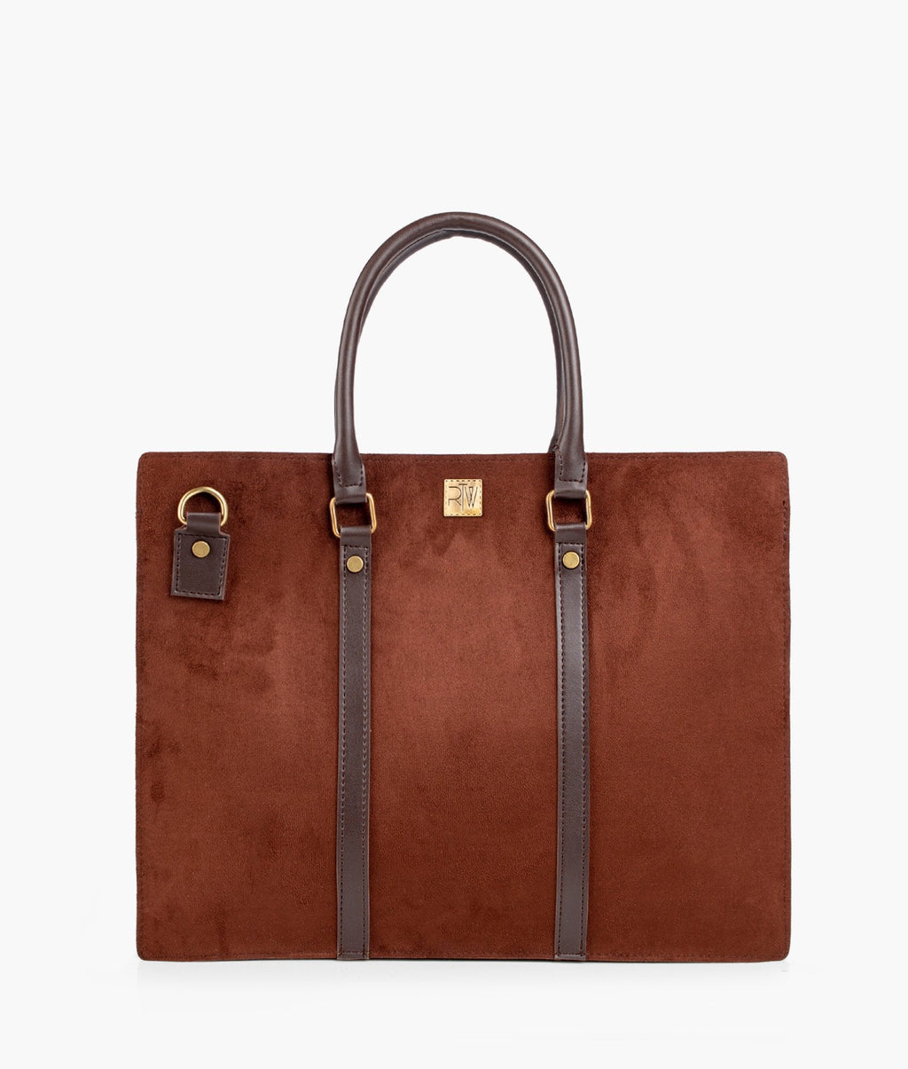 RTW Creation - Dark brown suede laptop bag