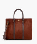 RTW Creation - Dark brown suede laptop bag