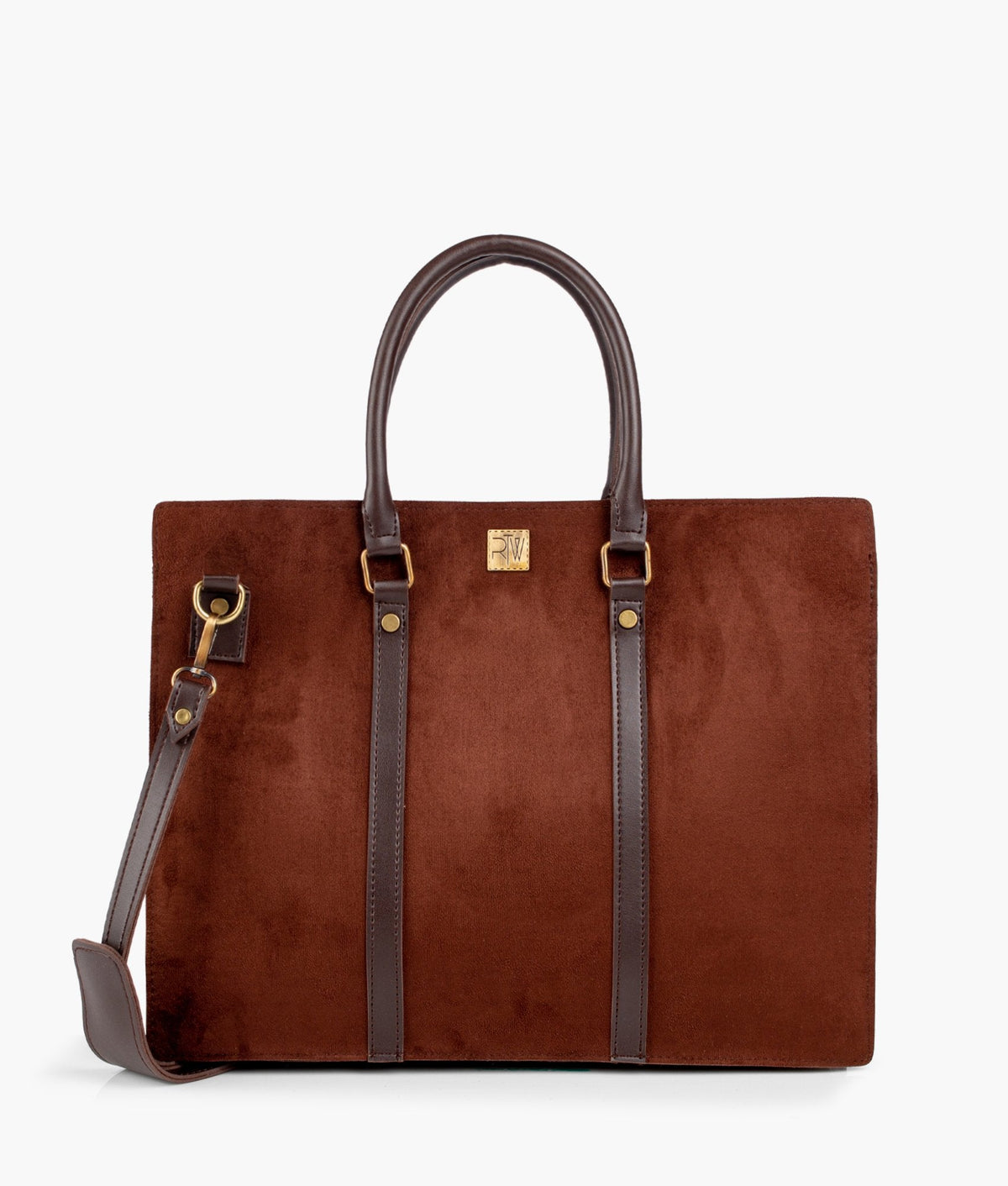 RTW Creation - Dark brown suede laptop bag