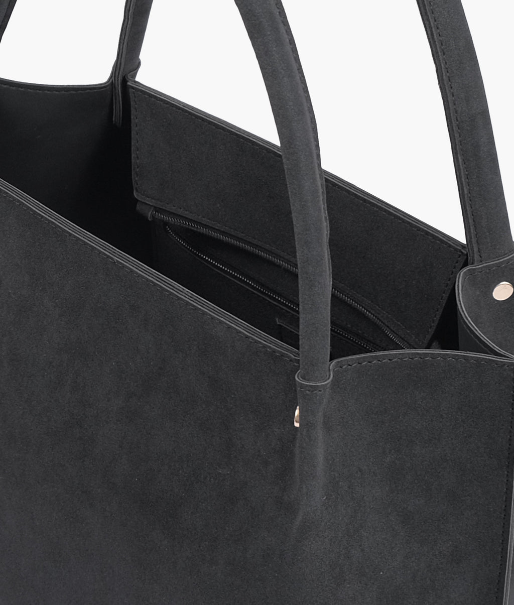 RTW Creation - Black mocha suede tote bag
