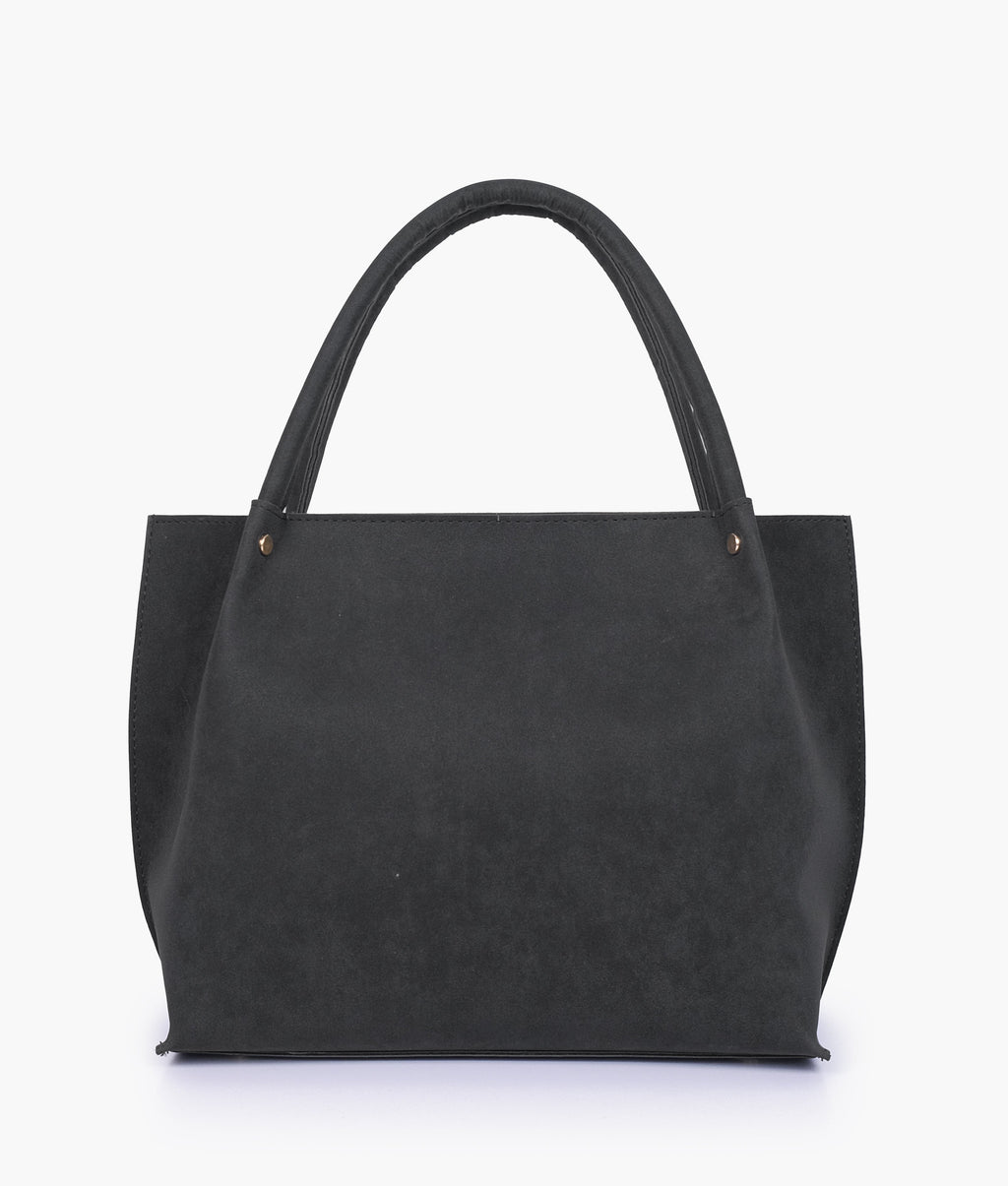 RTW Creation - Black mocha suede tote bag