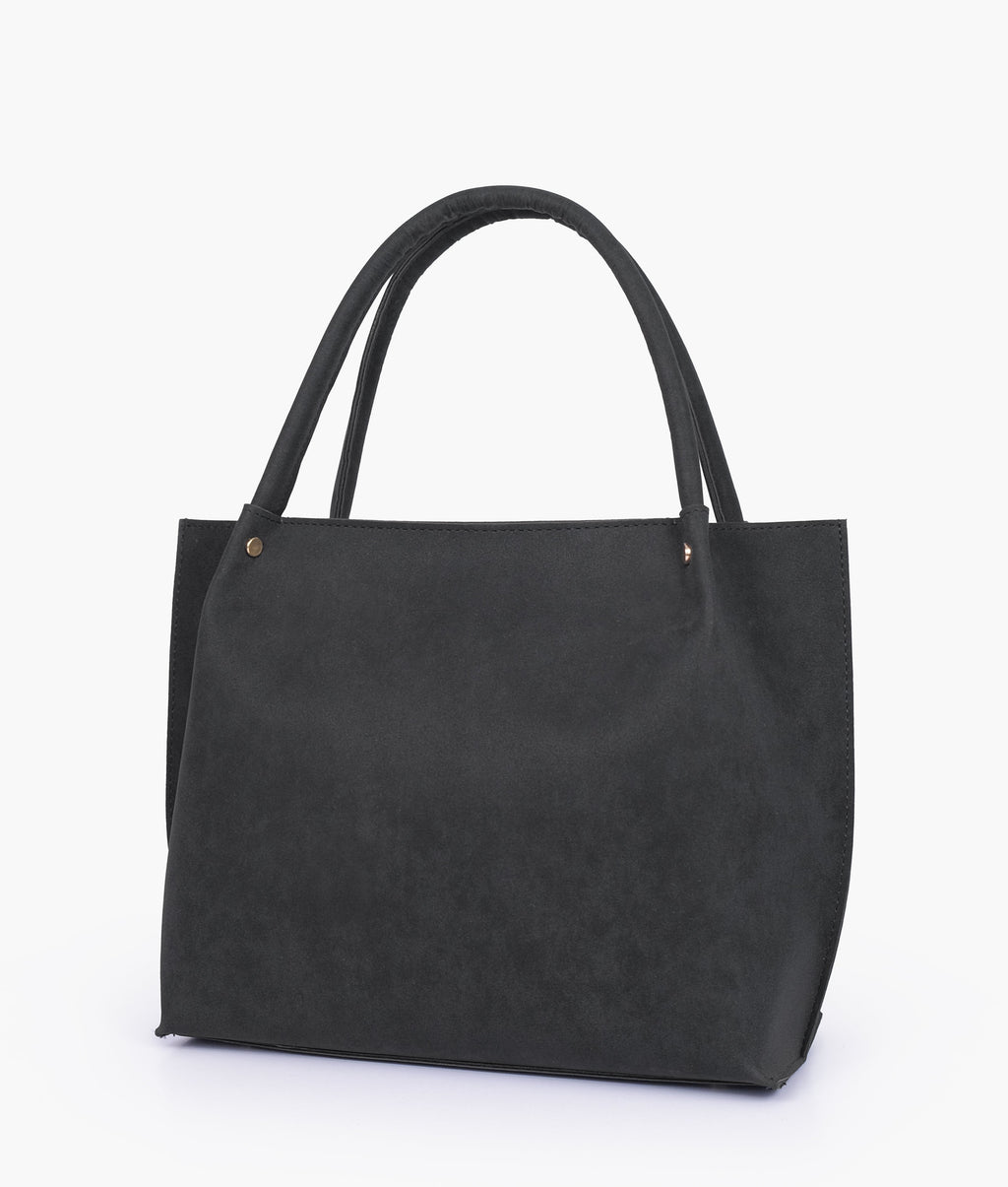 RTW Creation - Black mocha suede tote bag