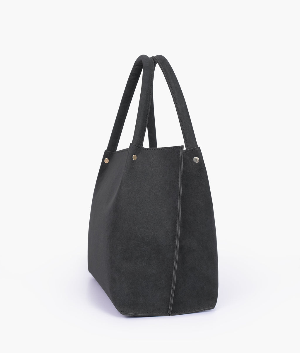 RTW Creation - Black mocha suede tote bag