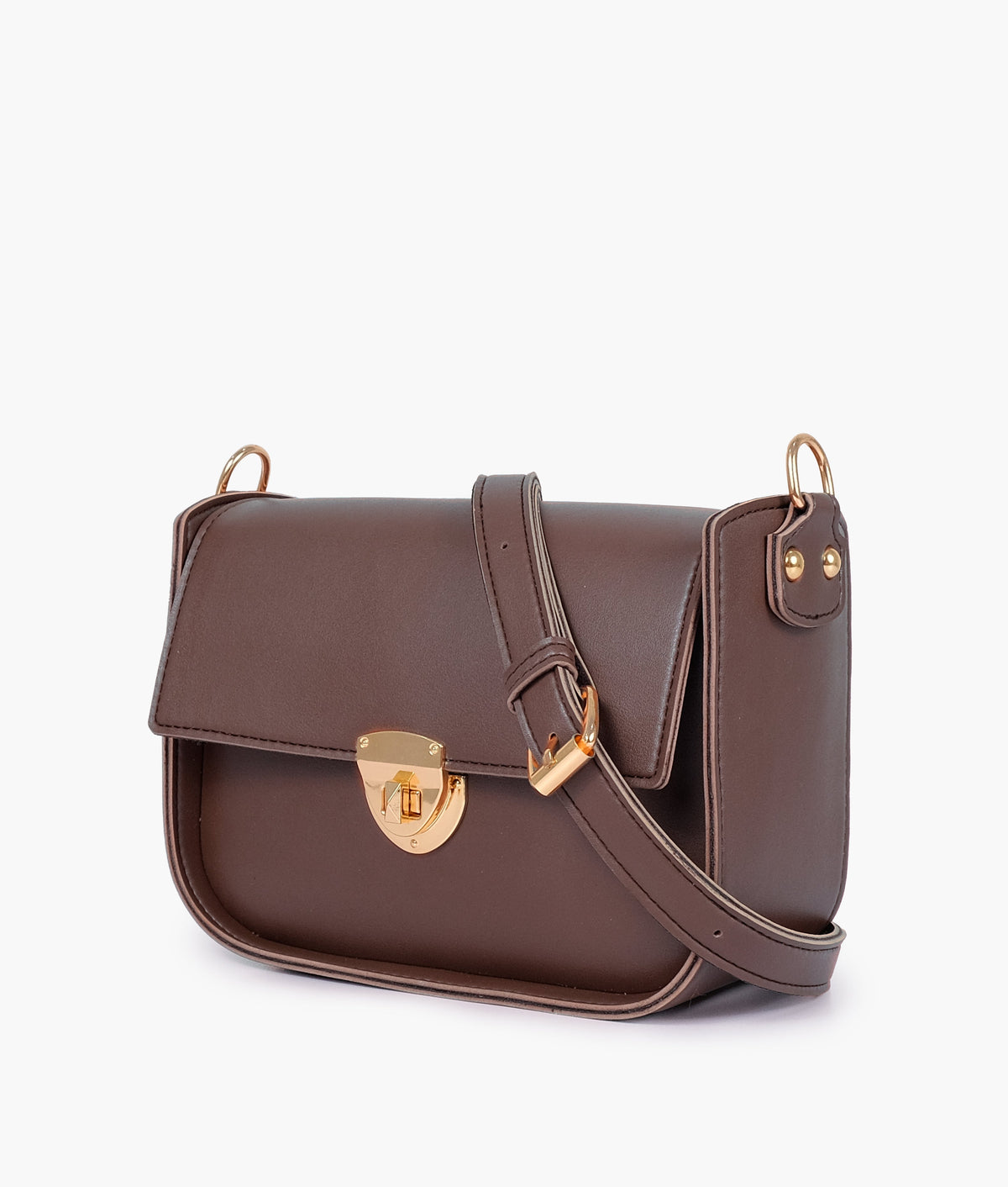 RTW Creation - Dark brown saddle bag with twist lock