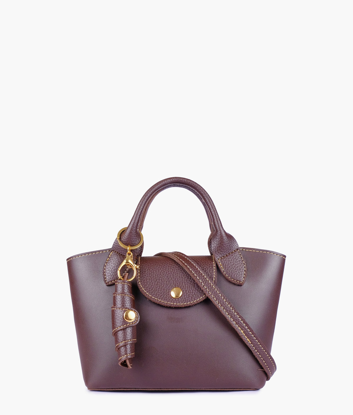 RTW Creation - Dark brown mini top-handle tote bag