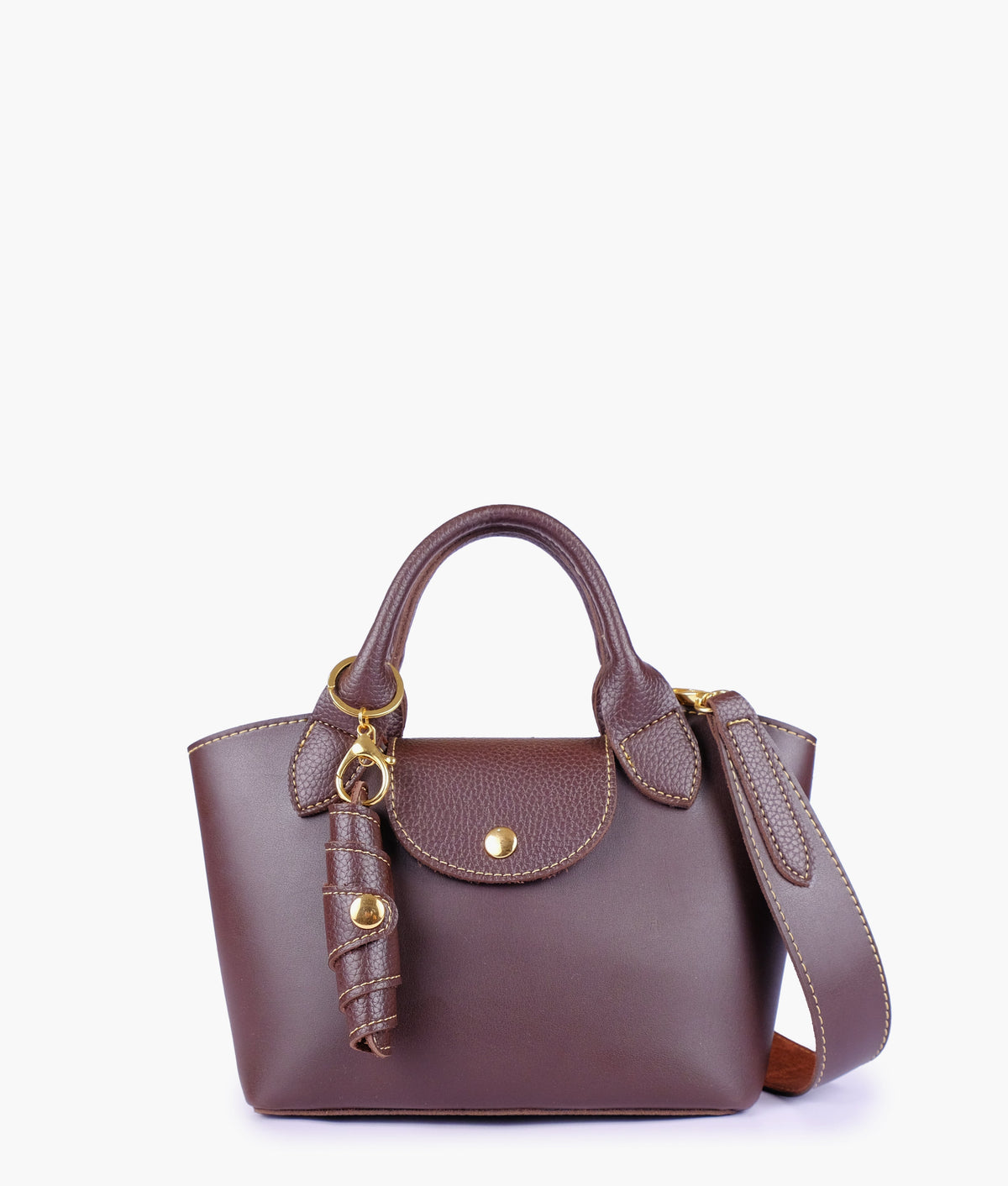 RTW Creation - Dark brown mini top-handle tote bag