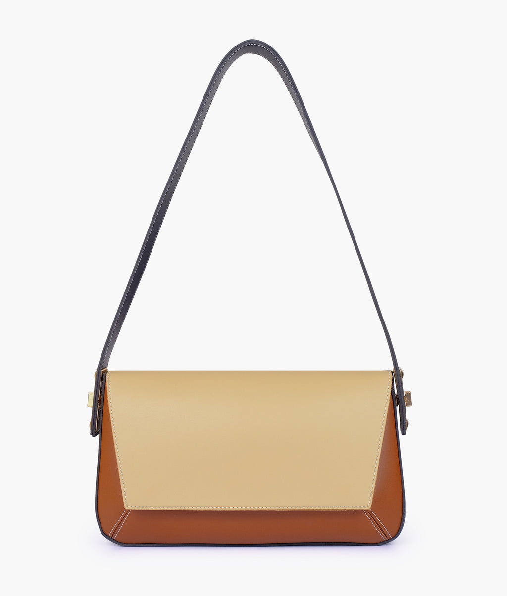 RTW Creation - Earthy color-blocking mini flap bag