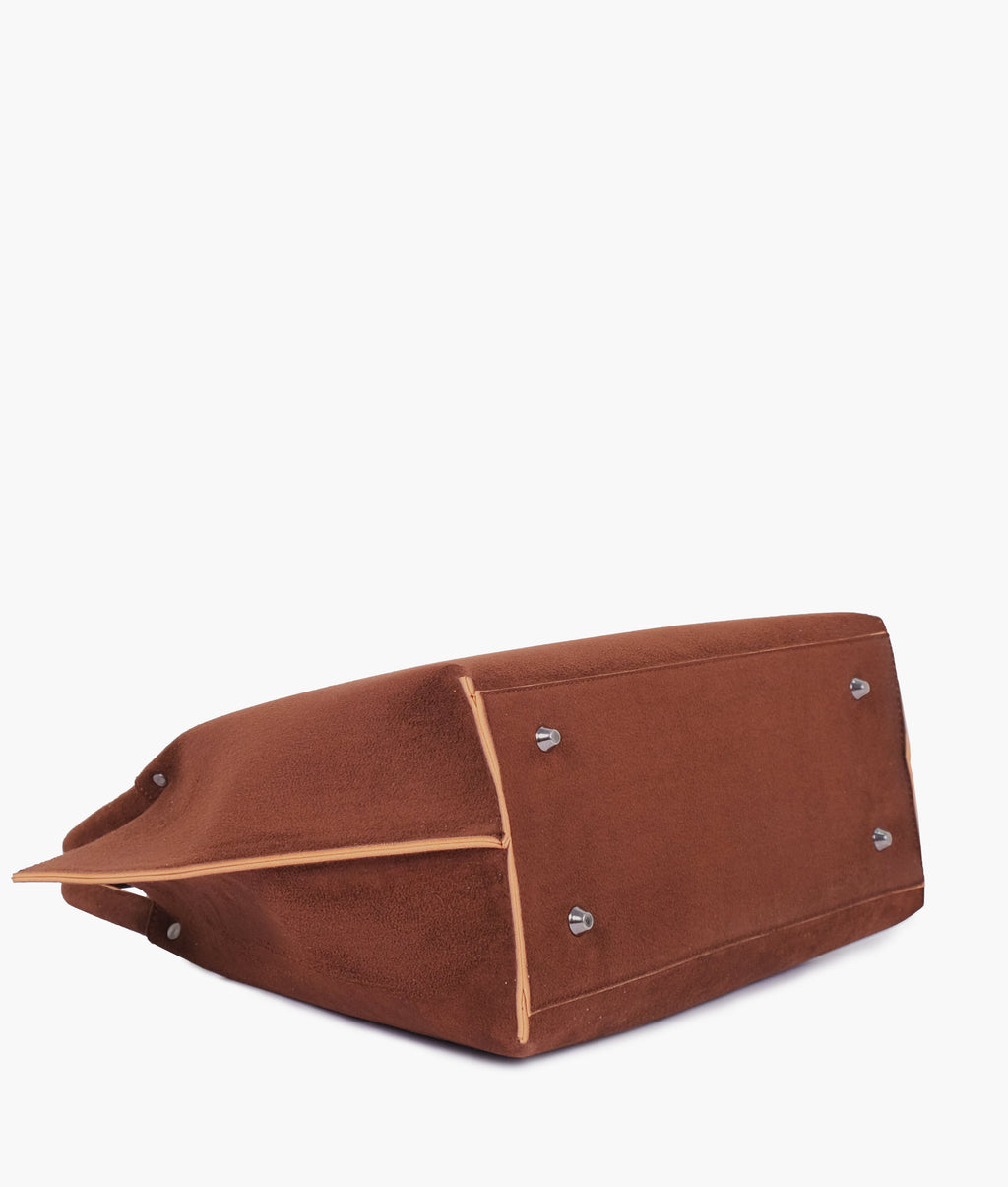 RTW Creation - Horse brown suede tote bag
