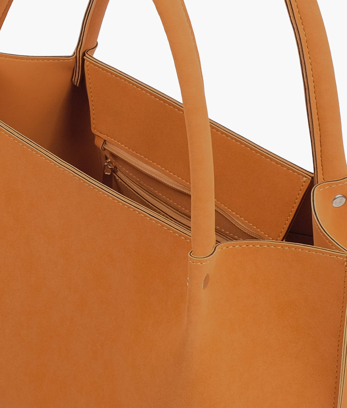 RTW Creation - Mustard mocha suede tote bag